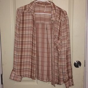 Free People pink flannel